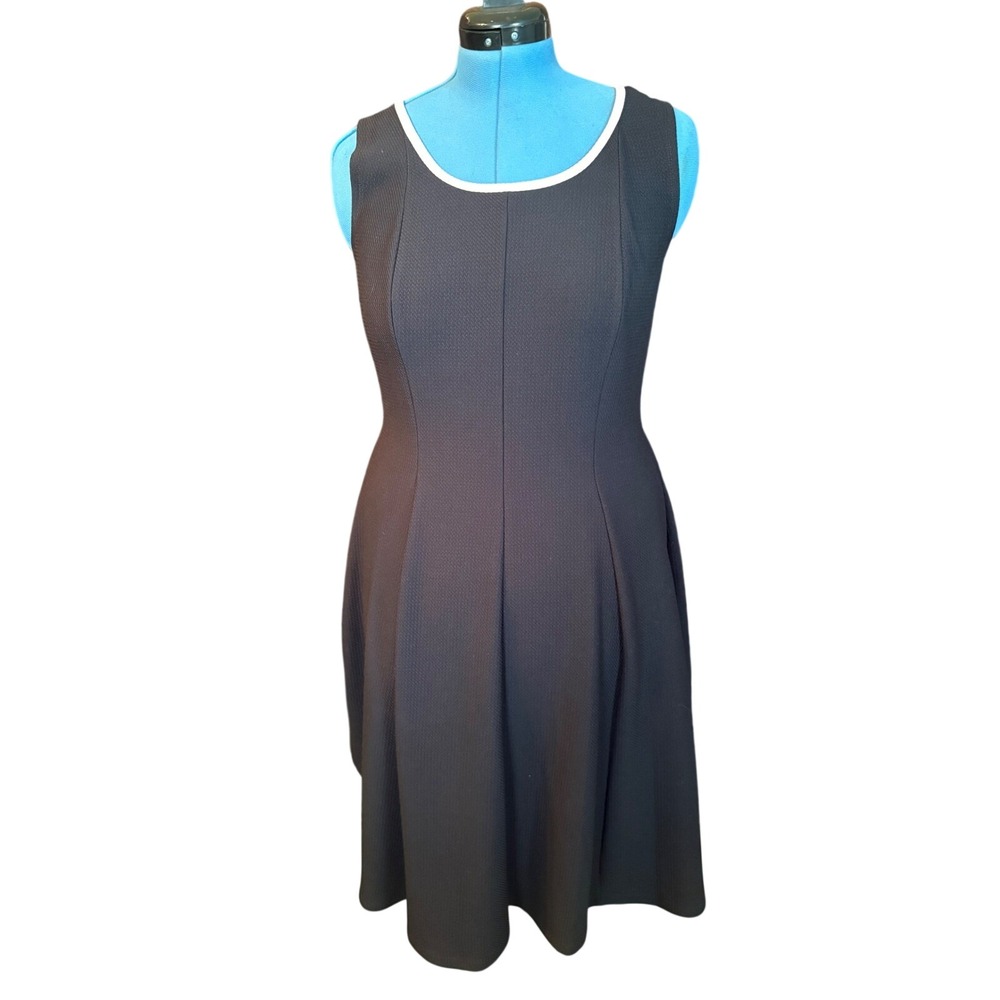 Signature by Robbie Bee Black Textured Sleeveless Fit and Flare Dress Size M NWT